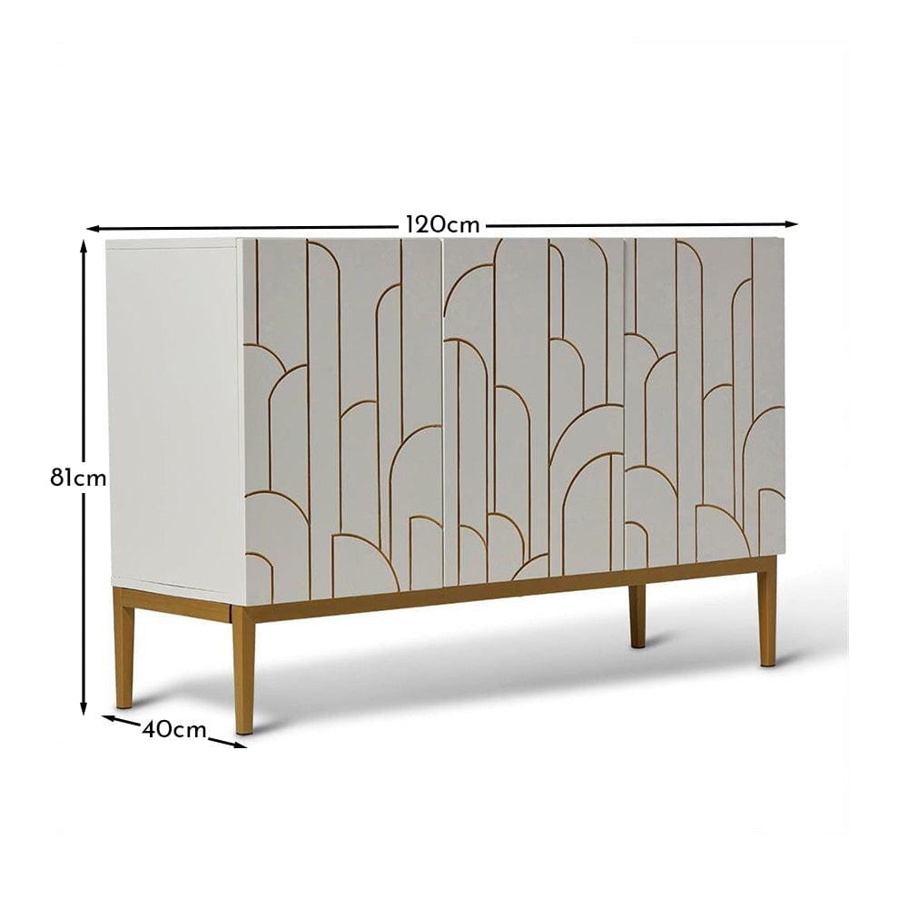 Gatsby 3 Door Sideboard - Snow White