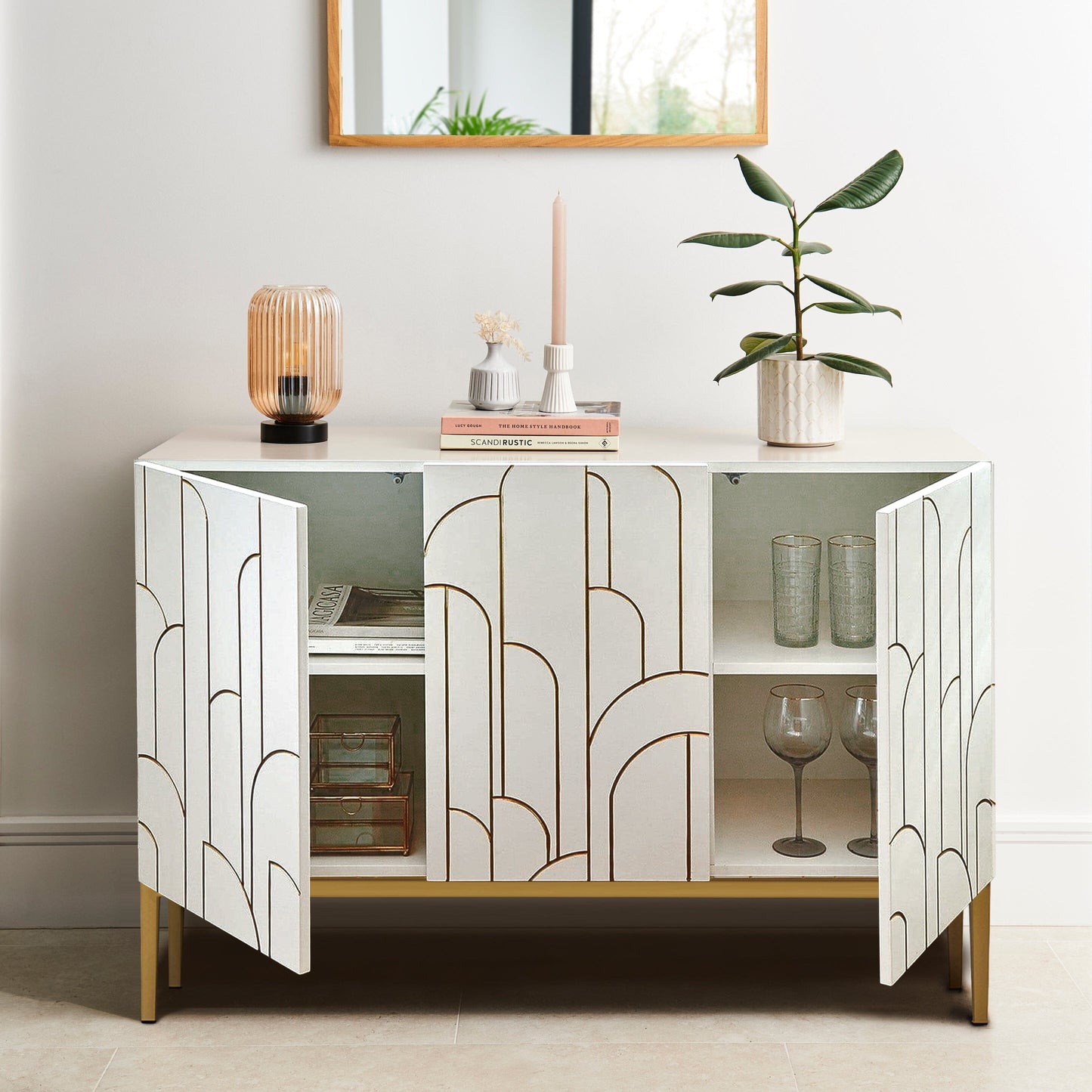 Gatsby 3 Door Sideboard - Snow White