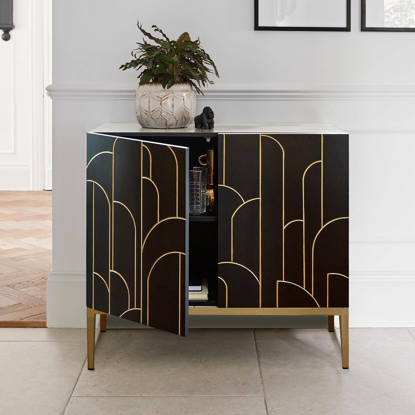 Gatsby 2 Door Small Sideboard - Noir Black