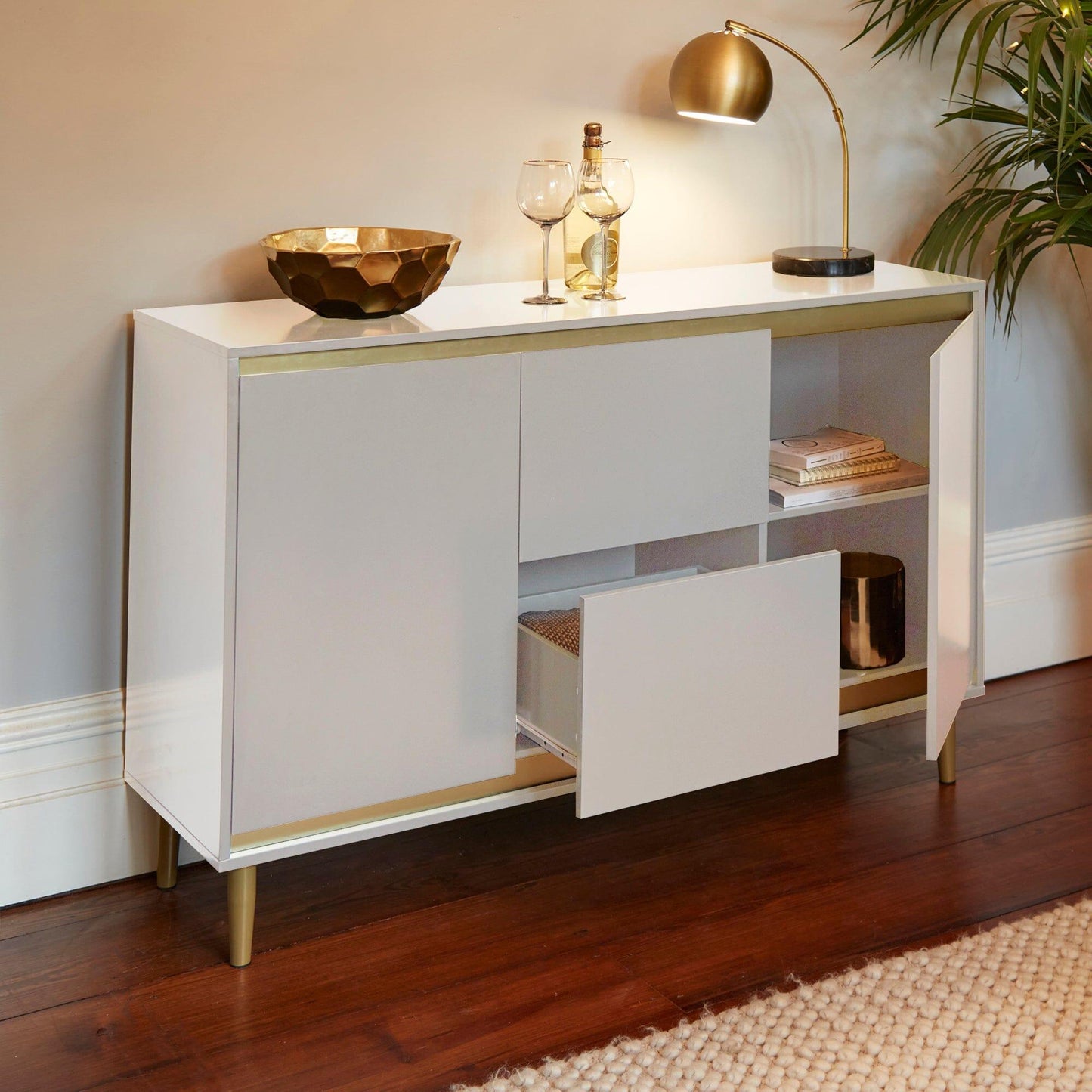 Iliana 2 Door Small Sideboard - Snow White