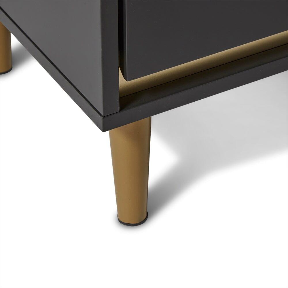 Iliana 2 Door Small Sideboard - Charcoal Grey & Gold Legs
