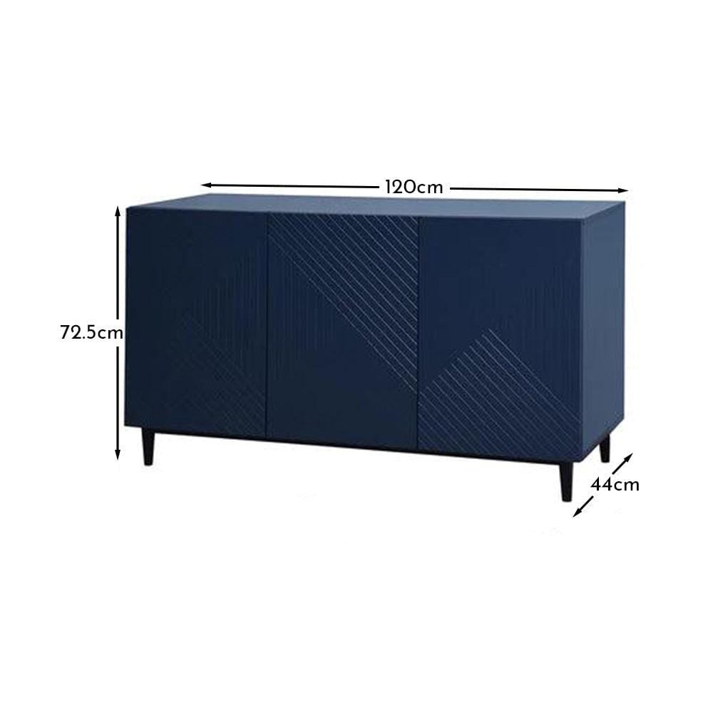 Jack 3 Door Large Sideboard - Geometric Blue