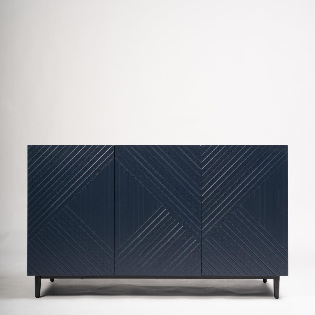 Jack 3 Door Large Sideboard - Geometric Blue