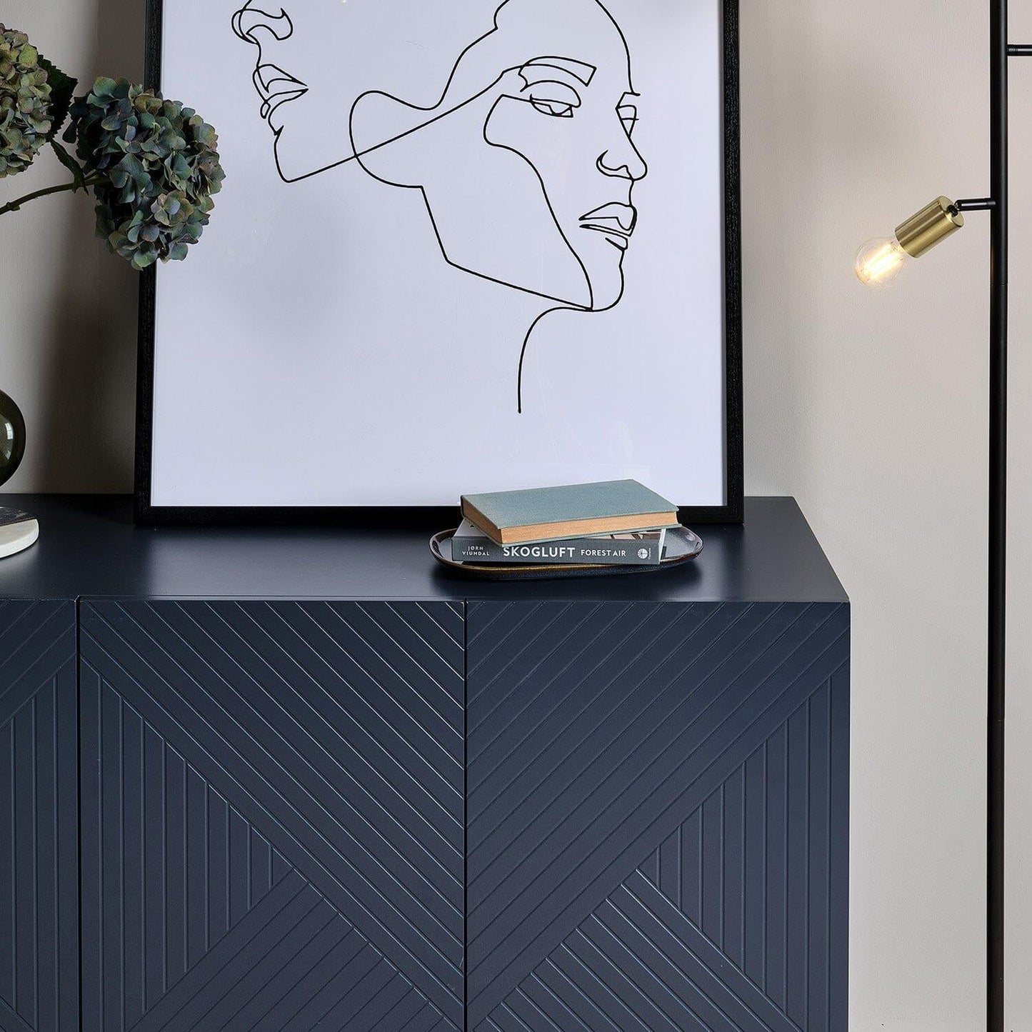 Jack 3 Door Large Sideboard - Geometric Blue