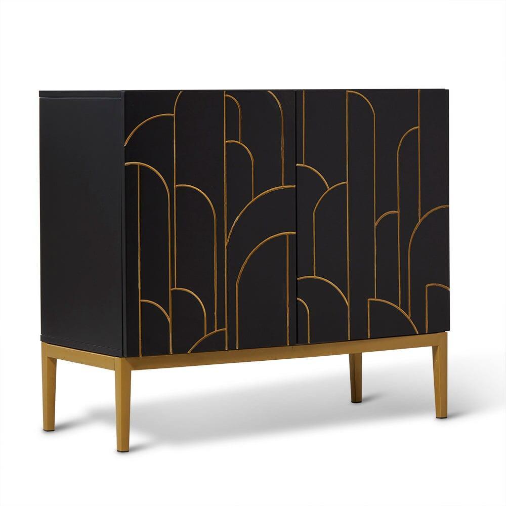 Gatsby 2 Door Small Sideboard - Noir Black