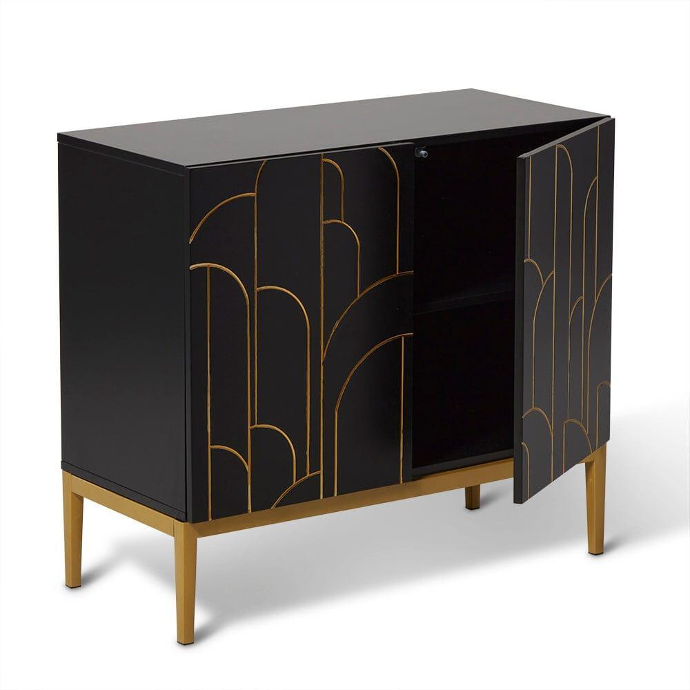 Gatsby 2 Door Small Sideboard - Noir Black