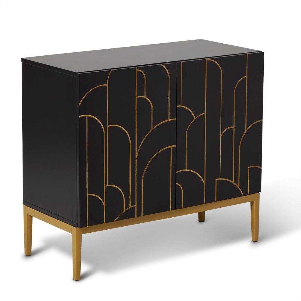 Gatsby 2 Door Small Sideboard - Noir Black