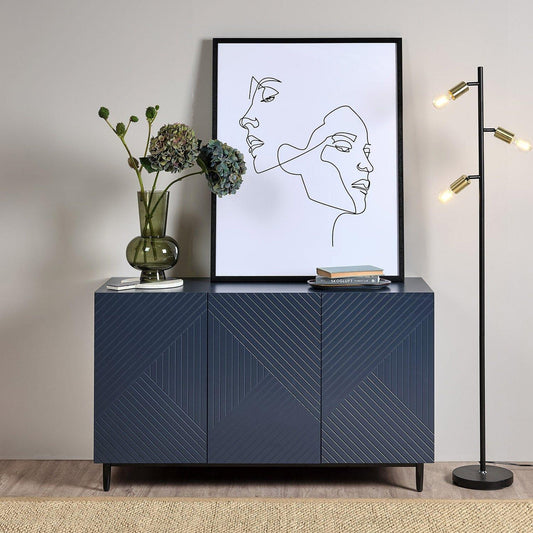 Jack 3 Door Large Sideboard - Geometric Blue